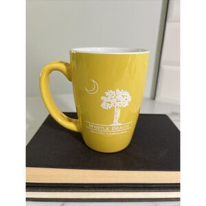 Myrtle Beach‎ SC Coffee Mug Yellow Stoneware 14 oz.